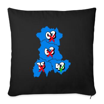 Région Auvergne - Housse de coussin décorative 45 x 45 cm - noir - Devant
