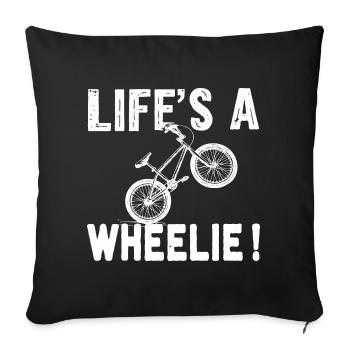 BMX bike fun Wheelie - Sofa pillowcase 17,3'' x 17,3'' (45 x 45 cm) - black - Front