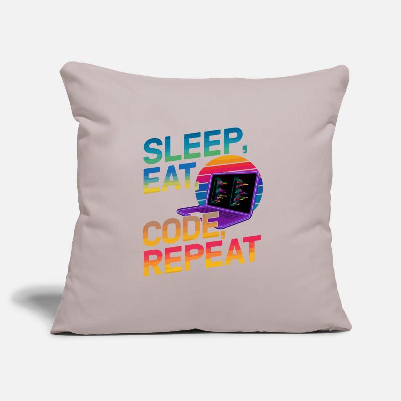 Sleep Eat Code Repeat Geschenk für Coder Sofakissenbezug 45 x 45 cm