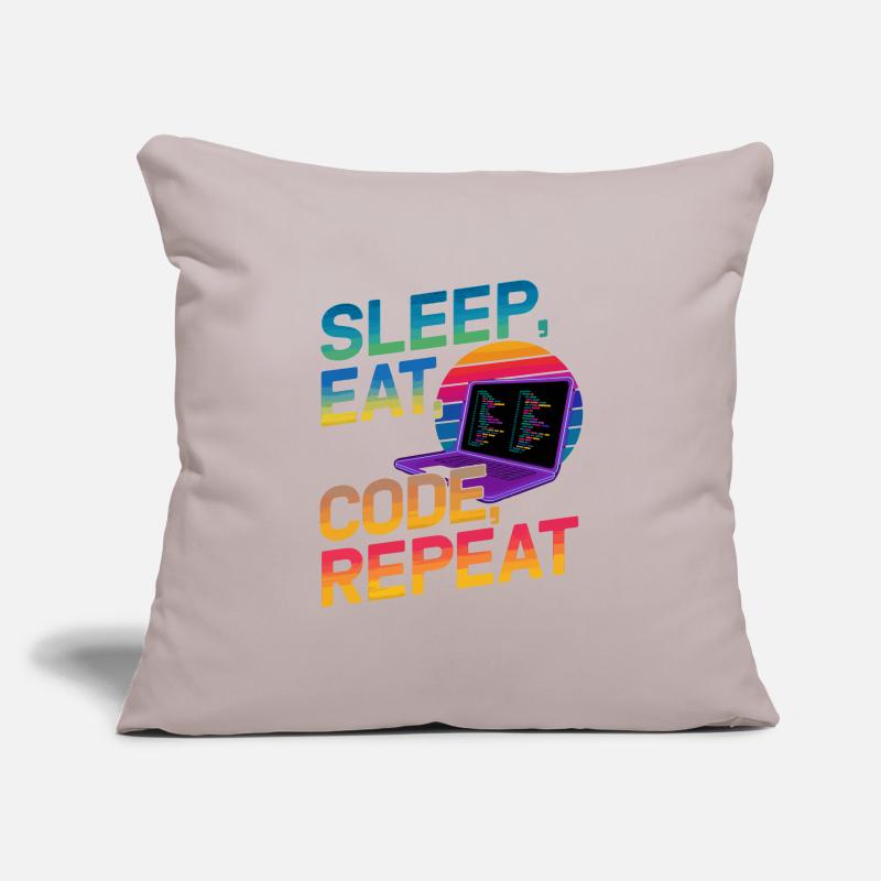Sleep Eat Code Repeat Geschenk für Coder Sofakissenbezug 45 x 45 cm