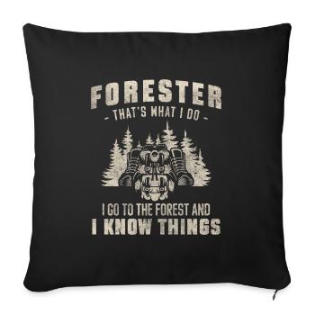 Forester Nature Conservation Protector Woodworker - Sofa pillowcase 17,3'' x 17,3'' (45 x 45 cm) - black - Front