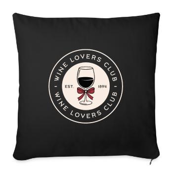 Club des amateurs de vin - Housse de coussin décorative 45 x 45 cm - noir - Devant