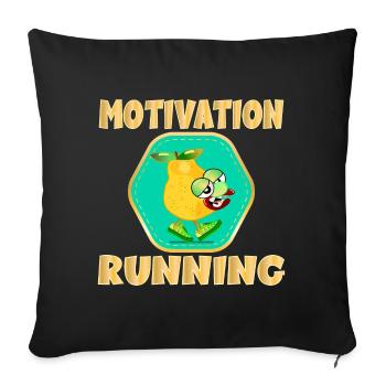 LUSTIGE MOTIVATION LAUFBIRNE - Sofakissenbezug 45 x 45 cm - Schwarz - Vorne