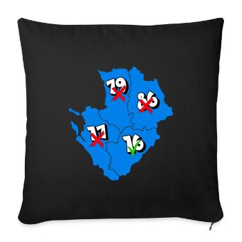 Région Poitou-Charentes - Housse de coussin décorative 45 x 45 cm - noir - Devant