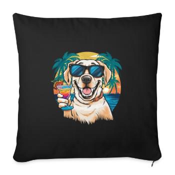 Mignon Labrador Retriever - Housse de coussin décorative 45 x 45 cm - noir - Devant