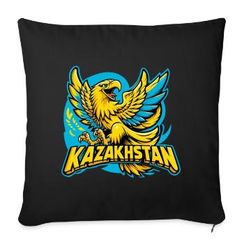Kazakhstan Eagle Coat of Arms Emblem Flag Gift - Sofa pillowcase 17,3'' x 17,3'' (45 x 45 cm) - black - Front