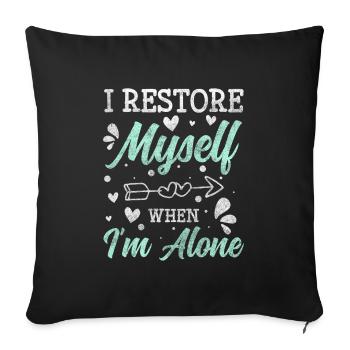 Introvert Geek Humor Single - Sofa pillowcase 17,3'' x 17,3'' (45 x 45 cm) - black - Front