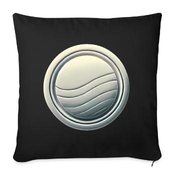 Modernes Abzeichen-Emblem-Design - Sofakissenbezug 45 x 45 cm - Schwarz - Vorne