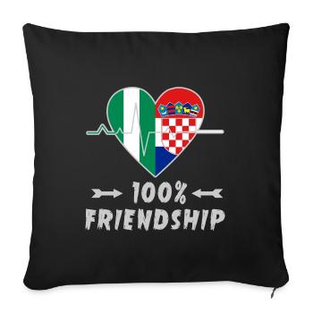 Nigeria and Croatia 100% friendship - Sofa pillowcase 17,3'' x 17,3'' (45 x 45 cm) - black - Front