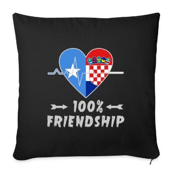 Somalia and Croatia 100% friendship - Sofa pillowcase 17,3'' x 17,3'' (45 x 45 cm) - black - Front