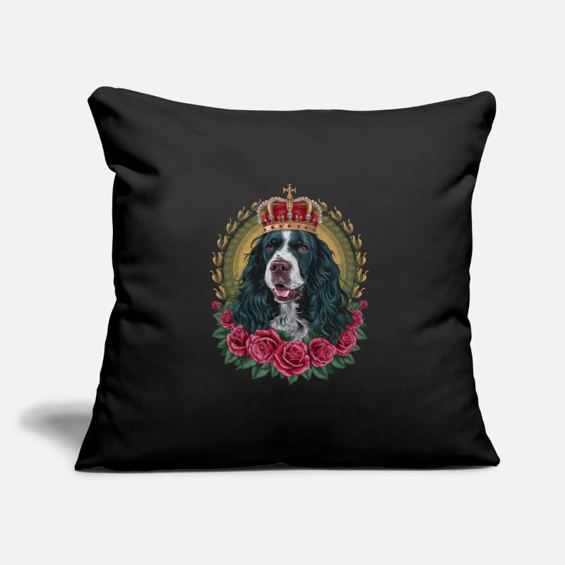 Cocker Spaniel with Crown and Roses Sofa pillowcase 17,3'' x 17,3'' (45 x 45 cm)