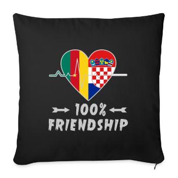 Cameroon and Croatia 100% friendship - Sofa pillowcase 17,3'' x 17,3'' (45 x 45 cm) - black - Front