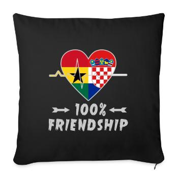 Ghana und Kroatien 100% Freundschaft - Sofakissenbezug 45 x 45 cm - Schwarz - Vorne