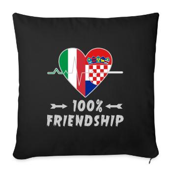 L'Italie et la Croatie : amitié à 100 % - Housse de coussin décorative 45 x 45 cm - noir - Devant