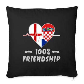 L'Angleterre et la Croatie : amitié à 100 % - Housse de coussin décorative 45 x 45 cm - noir - Devant