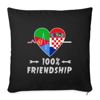 Eritrea und Kroatien 100% Freundschaft - Sofakissenbezug 45 x 45 cm - Schwarz - Vorne