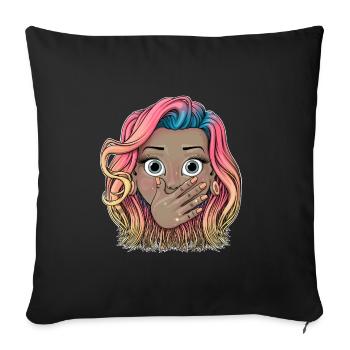 Reva Prisma visage surpris - Housse de coussin décorative 45 x 45 cm - noir - Devant