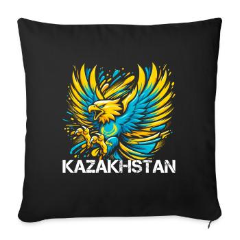 Kazakhstan Eagle Flag Flag Cool Gift - Sofa pillowcase 17,3'' x 17,3'' (45 x 45 cm) - black - Front