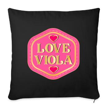 LOVE VIOLA - Sofa pillowcase 17,3'' x 17,3'' (45 x 45 cm) - black - Front