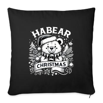 Habear Christmas Bear Scarf Cute Gift - Sofa pillowcase 17,3'' x 17,3'' (45 x 45 cm) - black - Front