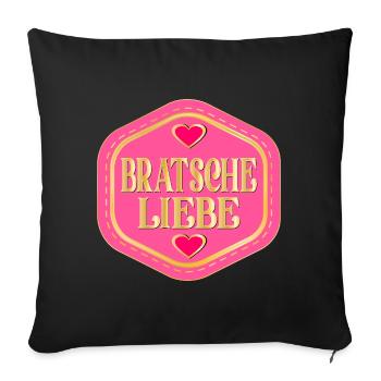 MUSIK INSTRUMENT BRATSCHE LIEBE - Sofakissenbezug 45 x 45 cm - Schwarz - Vorne
