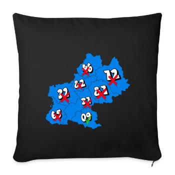 Midi-Pyrénées Region - Sofa pillowcase 17,3'' x 17,3'' (45 x 45 cm) - black - Front