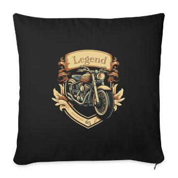 Légende 1965 – Conception de motos vintage - Housse de coussin décorative 45 x 45 cm - noir - Devant