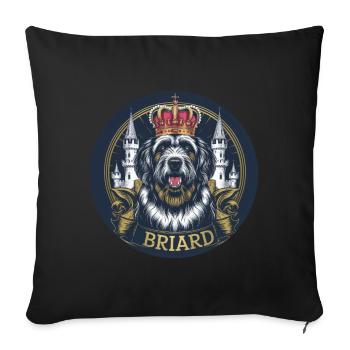 Royal Briard Dog with Crown and Lock - Sofa pillowcase 17,3'' x 17,3'' (45 x 45 cm) - black - Front