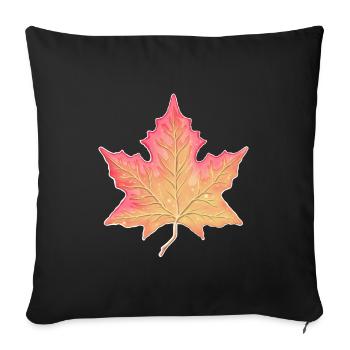 Autumn leaf - Sofa pillowcase 17,3'' x 17,3'' (45 x 45 cm) - black - Front
