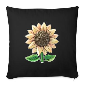 Sonnenblume - Sofakissenbezug 45 x 45 cm - Schwarz - Vorne
