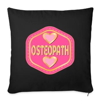 HEART OSTEOPATH - Sofa pillowcase 17,3'' x 17,3'' (45 x 45 cm) - black - Front