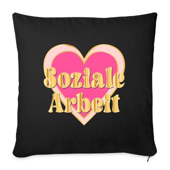 HERZ SOZIALE ARBEIT - Sofakissenbezug 45 x 45 cm - Schwarz - Vorne
