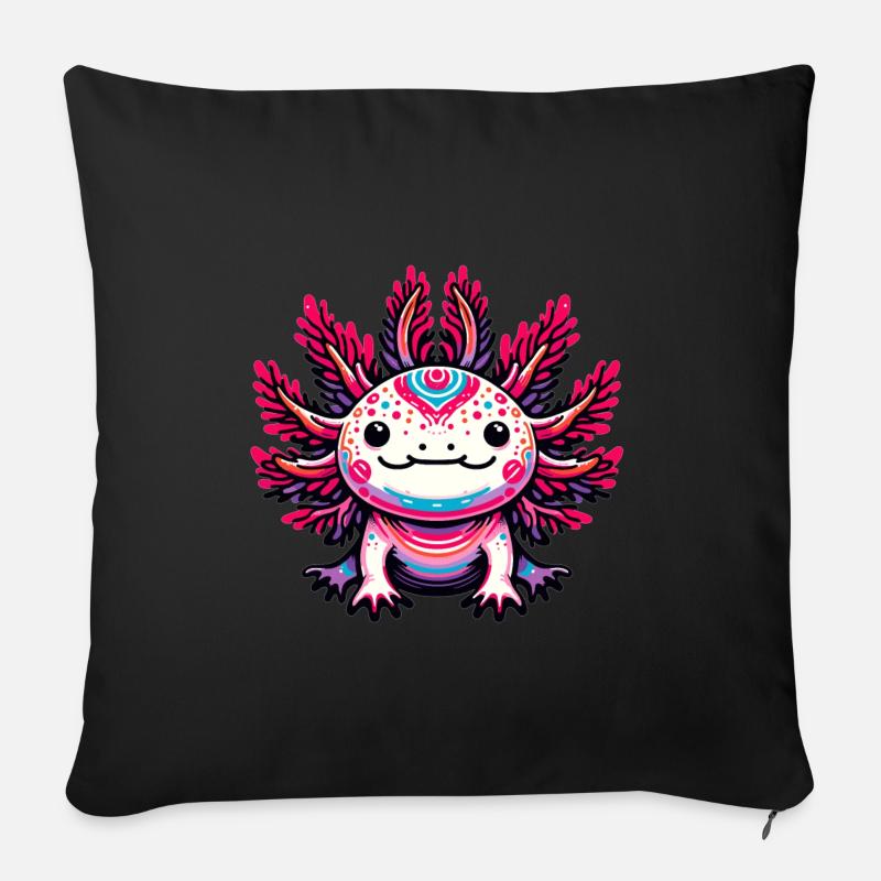 süßes Axolotl - Sofakissenbezug 45 x 45 cm - Schwarz