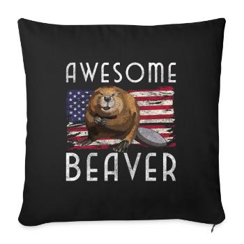 Beaver Dam Animal Beaver Tail - Sofa pillowcase 17,3'' x 17,3'' (45 x 45 cm) - black - Front