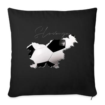 Slovenia Map Framed Real Football SI - Sofa pillowcase 17,3'' x 17,3'' (45 x 45 cm) - black - Front