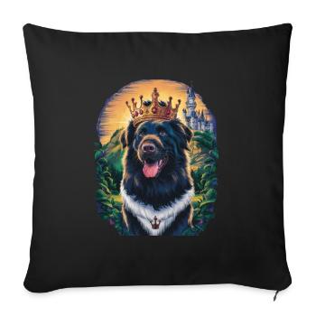 Large Münsterland dog with crown and lock - Sofa pillowcase 17,3'' x 17,3'' (45 x 45 cm) - black - Front