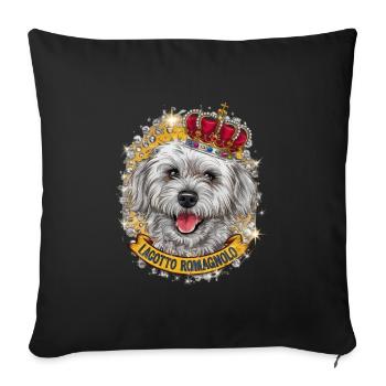 Lagotto Romagnolo avec couronne - Housse de coussin décorative 45 x 45 cm - noir - Devant
