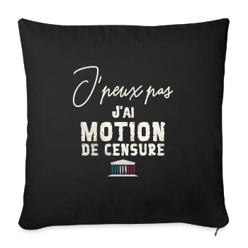 J peux j ai motion de censure - Housse de coussin décorative 45 x 45 cm - noir - Devant