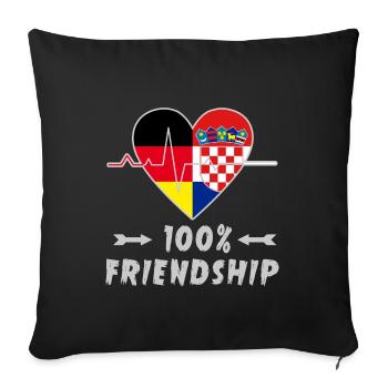 L'Allemagne et la Croatie : amitié à 100 % - Housse de coussin décorative 45 x 45 cm - noir - Devant