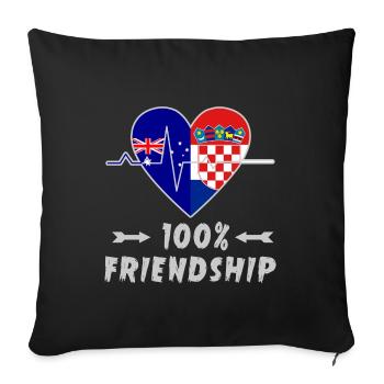 L'Australie et la Croatie : amitié à 100 % - Housse de coussin décorative 45 x 45 cm - noir - Devant