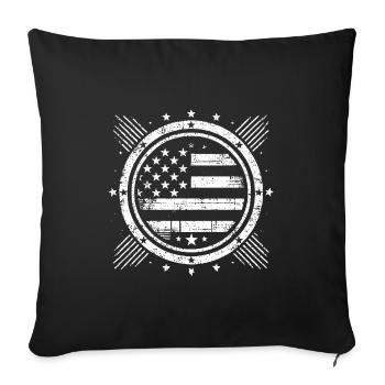 Drapeau en détresse Grunge Design - Housse de coussin décorative 45 x 45 cm - noir - Devant