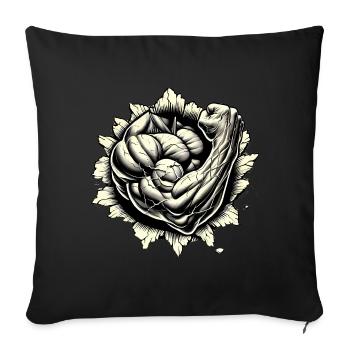 Muscular Arm Breaking Through Wall - Sofa pillowcase 17,3'' x 17,3'' (45 x 45 cm) - black - Front