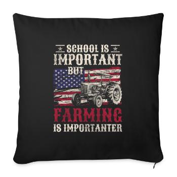 Landwirtschaft Karriere Mistgabel Wichtig - Sofakissenbezug 45 x 45 cm - Schwarz - Vorne