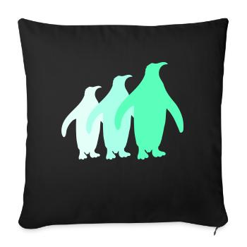 3 Penguins Silhouettes Three Friends Team Row - Sofa pillowcase 17,3'' x 17,3'' (45 x 45 cm) - black - Front