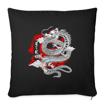 Orient Dessins Geek Aïkido - Housse de coussin décorative 45 x 45 cm - noir - Devant