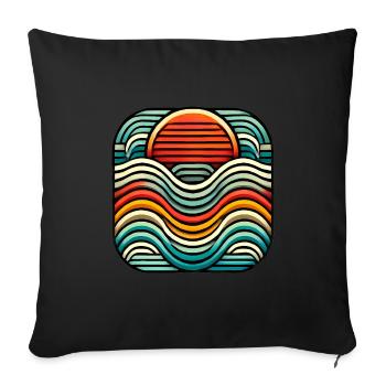Conception rétro de club social - Housse de coussin décorative 45 x 45 cm - noir - Devant