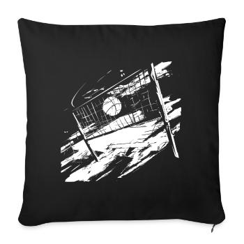 Croquis de volley-ball - Housse de coussin décorative 45 x 45 cm - noir - Devant