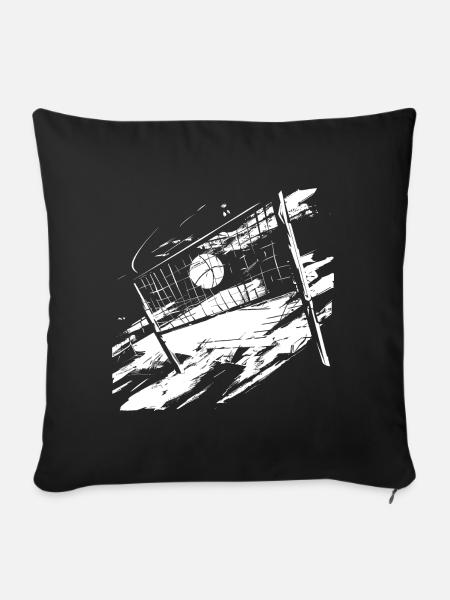 Volleyball Skizze - Sofakissenbezug 45 x 45 cm - Schwarz