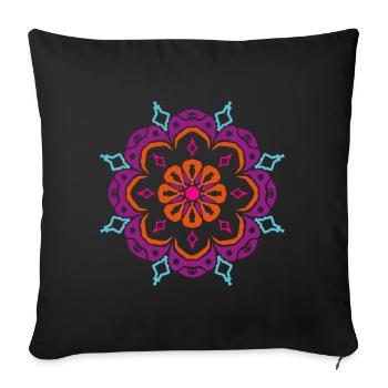 Yoga Ornament Star Snowflake Christmas om - Sofa pillowcase 17,3'' x 17,3'' (45 x 45 cm) - black - Front