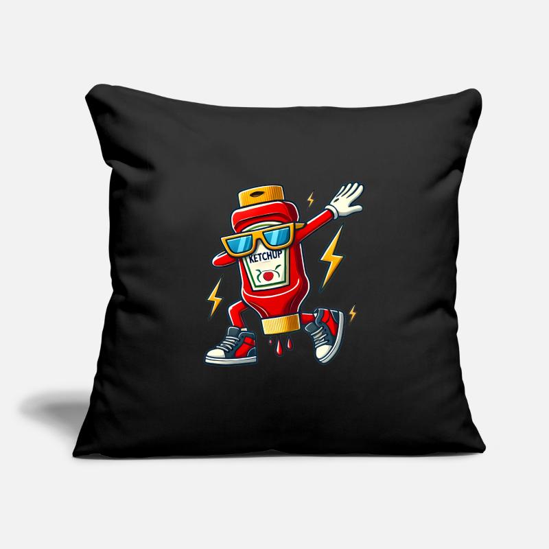 Conception de bouteille de ketchup Dab Housse de coussin décorative 45 x 45 cm